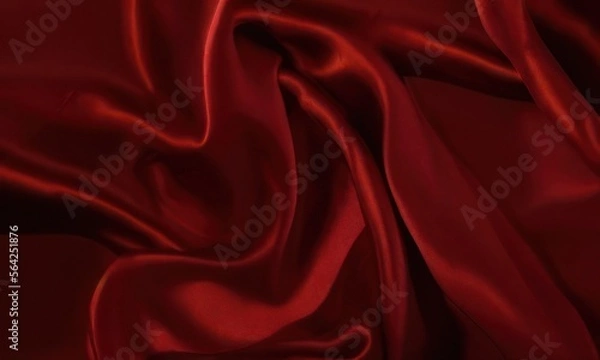 Fototapeta red satin cloth crated with generative ai