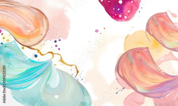 Fototapeta colorful watercolor drop background created with Generative AI