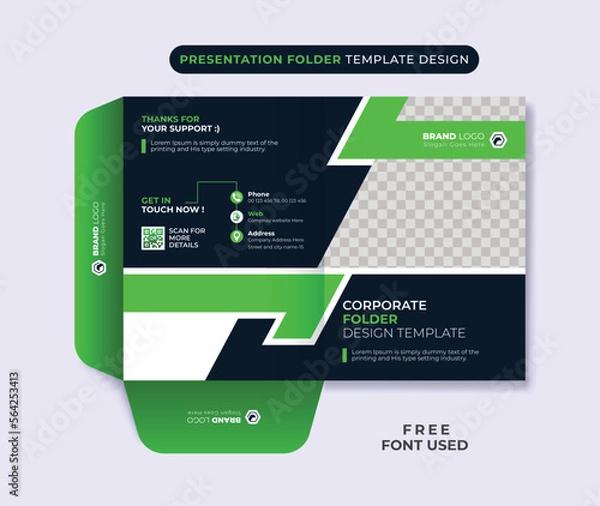 Fototapeta Business Presentation Folder Template For Corporate Office layout  design