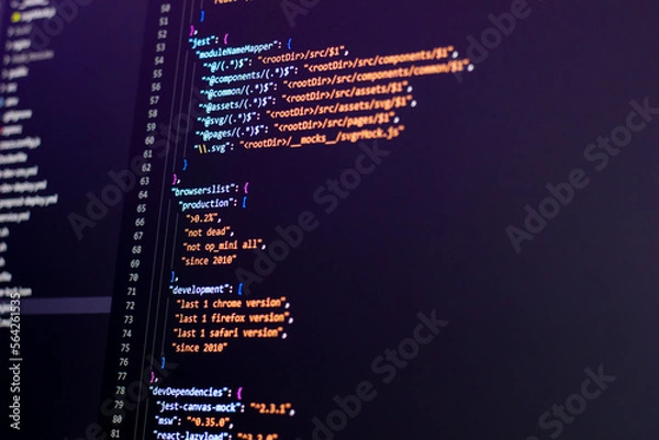 Obraz Javascript config and package json file can be used as banner.
