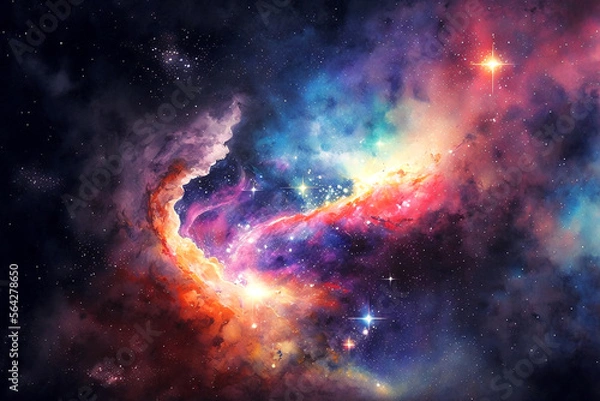 Obraz Galaxy watercolor background