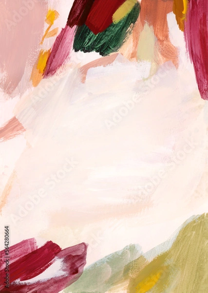 Fototapeta Hand Painted Watercolor Abstract Card With Copy Space