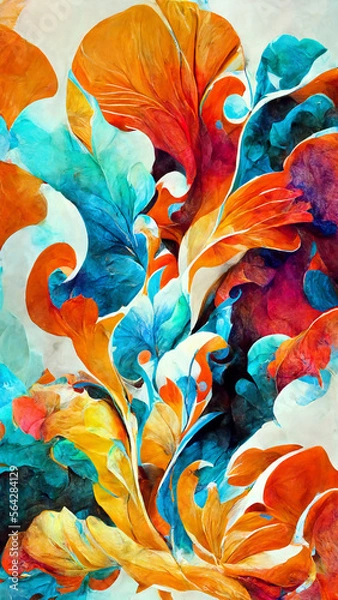 Obraz Color Splash series. Background design of fractal paint illustration Generative AI Content by Midjourney
