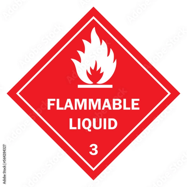 Obraz Class 3 symbol, flammable liquid. Vector illustration.