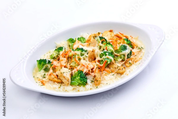 Fototapeta roasted vegetables with rice