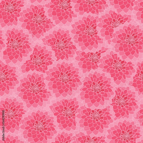 Fototapeta Vector chrysanthemum flowers pattern background. Perfect for fabric, scrapbooking, wallpaper projects