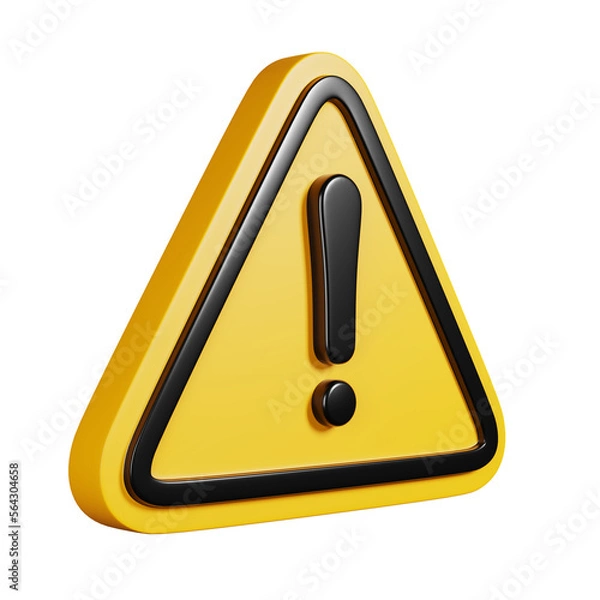 Fototapeta Exclamation mark, 3D rendering illustration