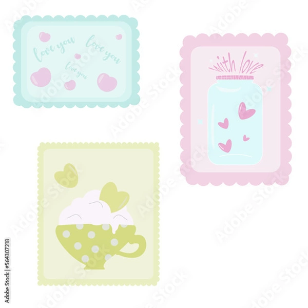 Fototapeta post marks for Valentine's Day