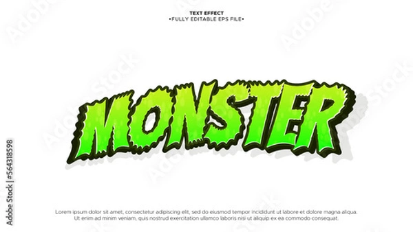 Fototapeta green monster 3d text effect design