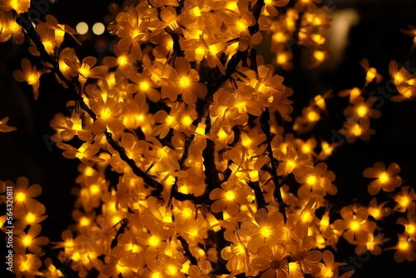Fototapeta background picture of yellow lighting with fairy and fantasy mood looks elegant