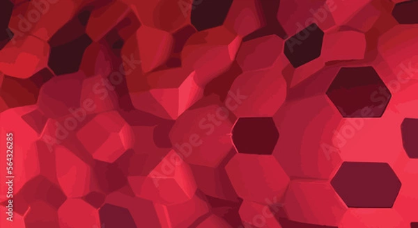 Fototapeta Dark Red vector layout with hexagonal shapes. eps10