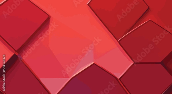 Fototapeta Dark Red vector layout with hexagonal shapes. eps10