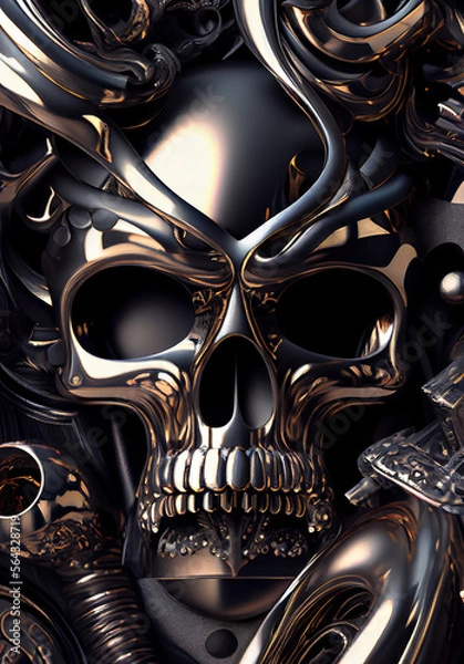 Obraz skull glampunk metal texture