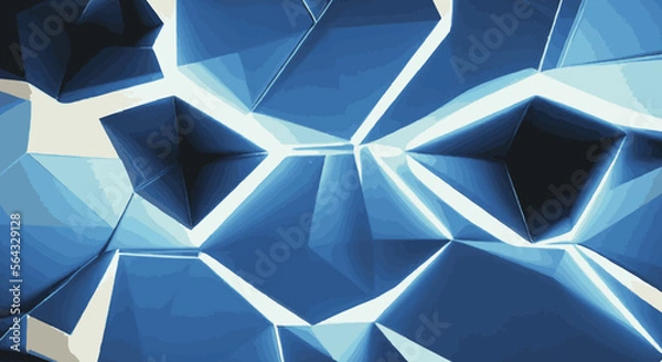 Obraz Dark blue vector layout with hexagonal shapes