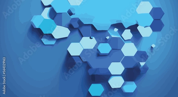 Fototapeta Dark blue vector layout with hexagonal shapes