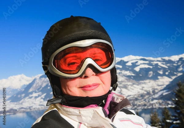 Obraz Portrait alpine skier.