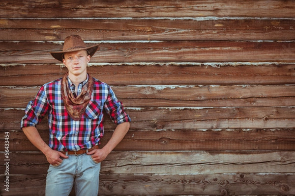 Obraz cowboy style man on stable