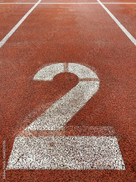 Obraz running track with number two