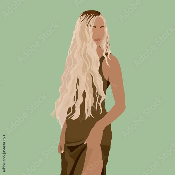 Obraz Blonde in a dress.Suitable for print on t-shirts