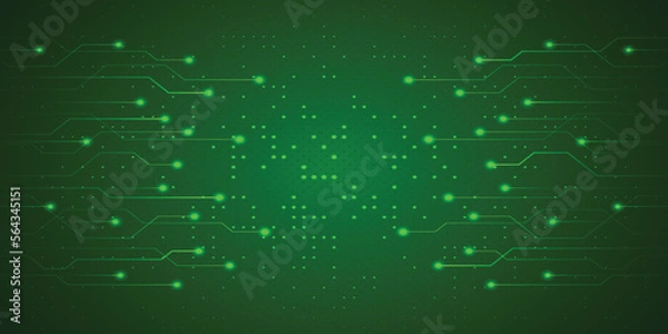 Fototapeta Green technology abstract digital background