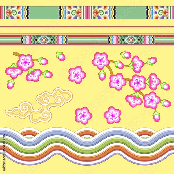 Obraz Ethnic culture elements pattern clipart