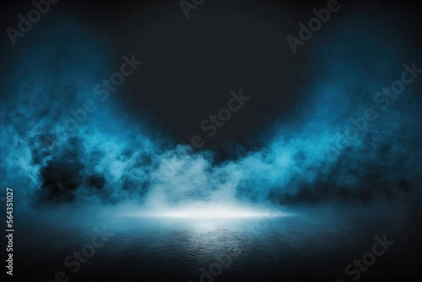 Fototapeta dark blue foggy background. presentation. product presentation