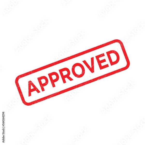Fototapeta approved rubber stamp icon vector design template in white background