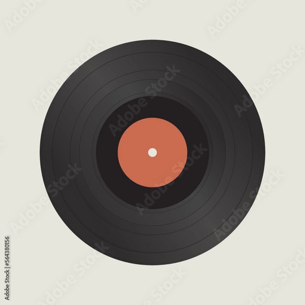 Obraz vinyl record retro art. vinyl record for art print, home decor, vintage and retro themes. old songs. 80s, 70s and 60s music. old objects.