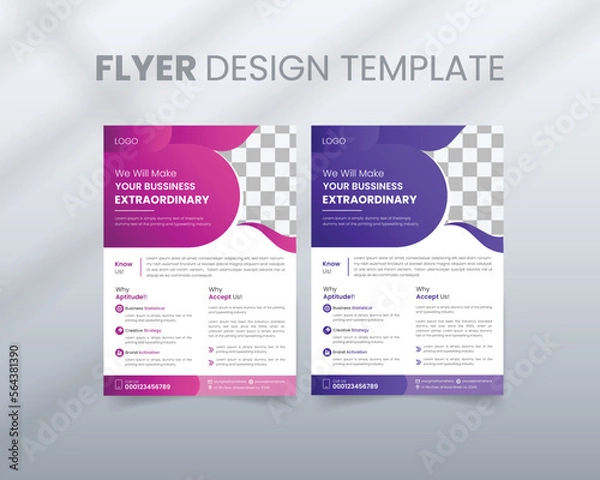 Obraz Corporate multipurpose poster Template Flyer design layout space for photo background in A4 size
