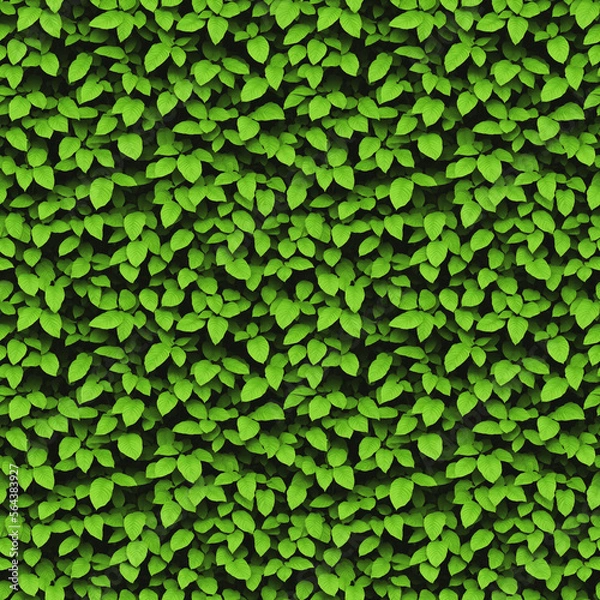 Obraz Green leaves seamless background. High resolution tropical leaves tile texture, created with Generative AI technology