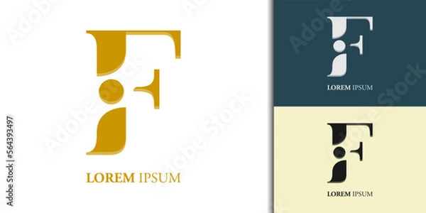 Obraz initial F iF Fi logo design template