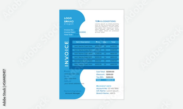 Obraz modern invoice design template
