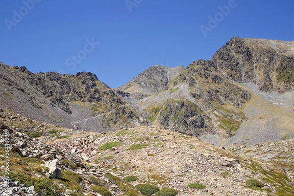 Obraz Panorama depuis le pic Carlit en été, France. Le point culminant des Pyrénées-Orientales.