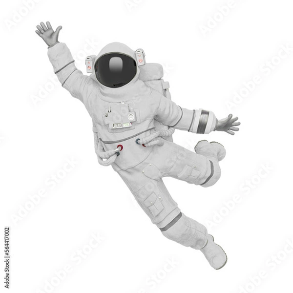 Fototapeta astronaut is jumping to the side