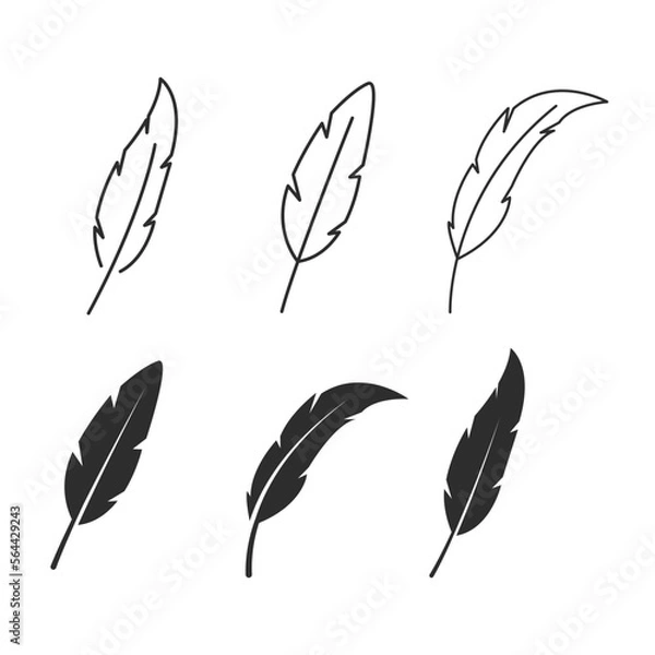 Fototapeta feather icon set  vector design illustration element