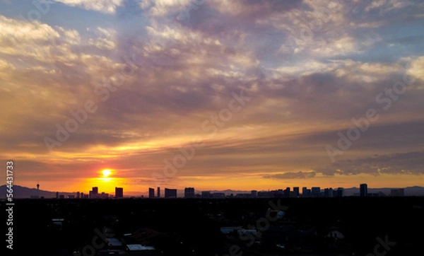 Obraz sunset in the city