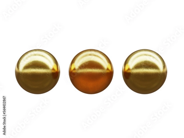 Fototapeta 3d rendered three gold balls 