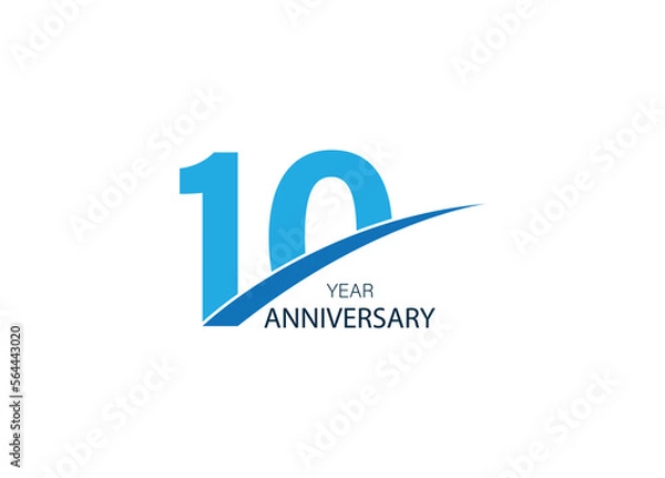 Obraz 10 Year anniversary vector template design illustration.