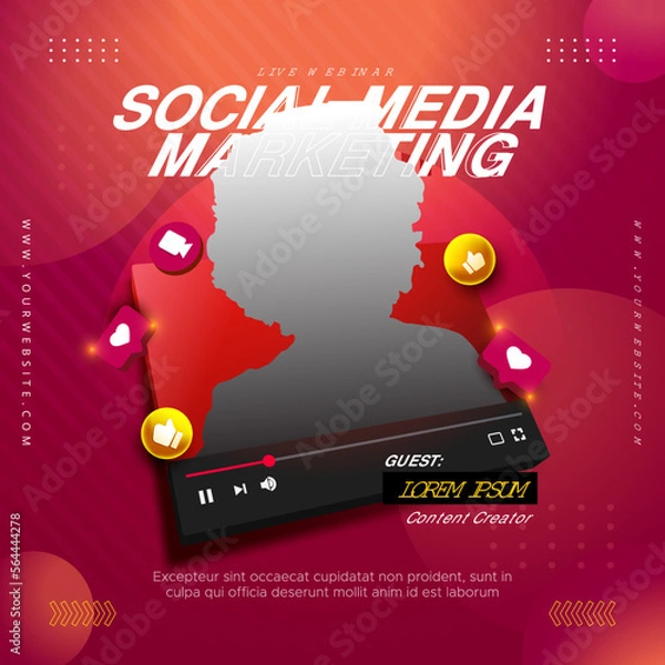 Obraz Promote Your Live Stream to Get More Viewers. Instagram Post Template.