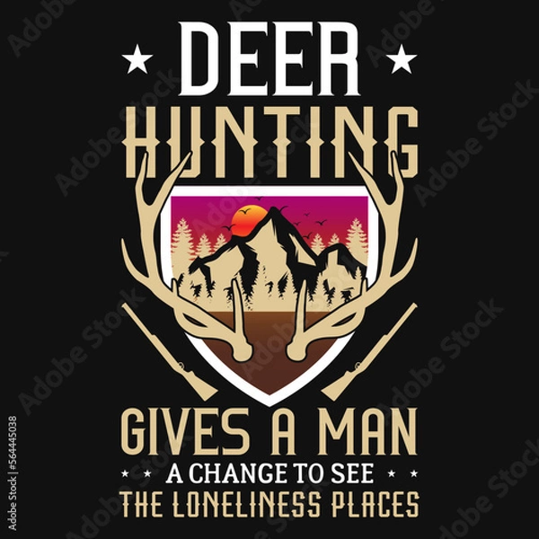 Fototapeta Hunting graphics tshirt design 