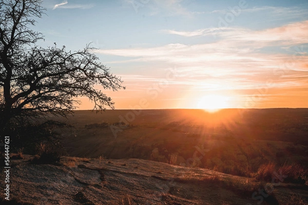 Obraz Sunset on Enchanted Rock, Texas