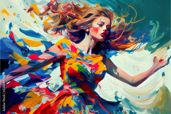 Obraz colorful girl made by generative ai