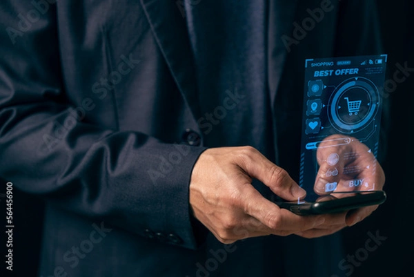 Obraz Online shopping concept Shopping service on The online web and offers home delivery.