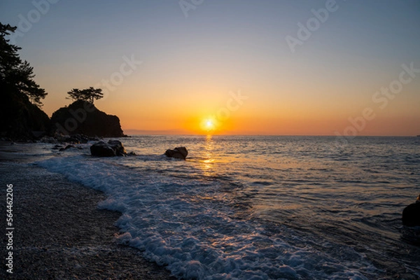 Obraz 裏桂浜に昇る朝日