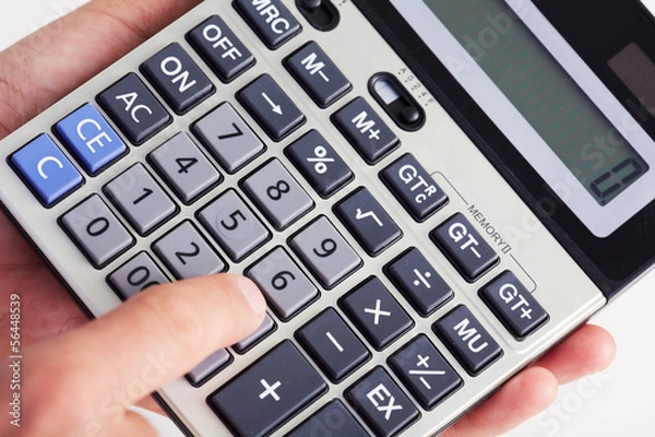 Obraz Hand with calculator.