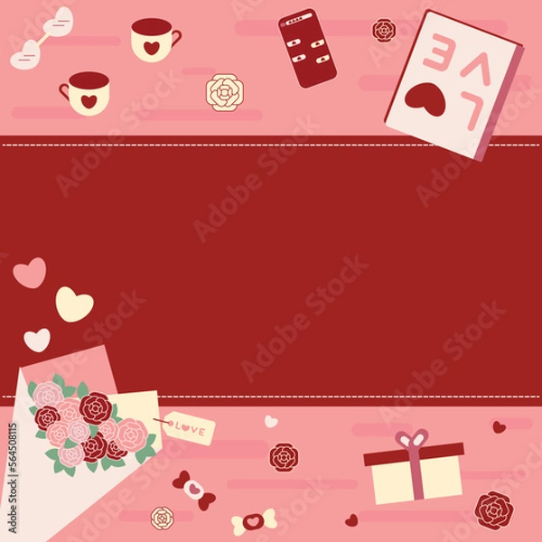 Fototapeta Valentine element, Decoretive thing about Love concept with space for text
