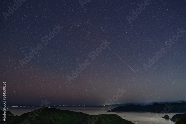 Obraz 鵜倉園地　見江島展望台　星空