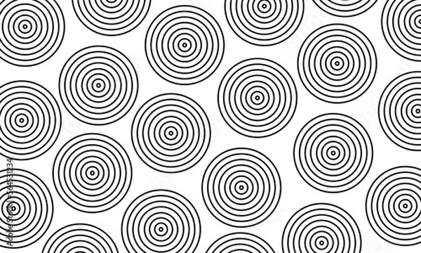 Obraz Seamless pattern background abstract with circle black and white style. Simple background.