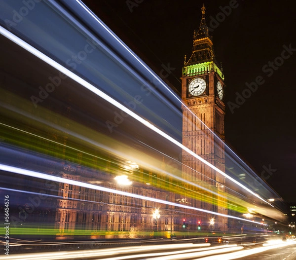 Obraz Big Ben with light trail