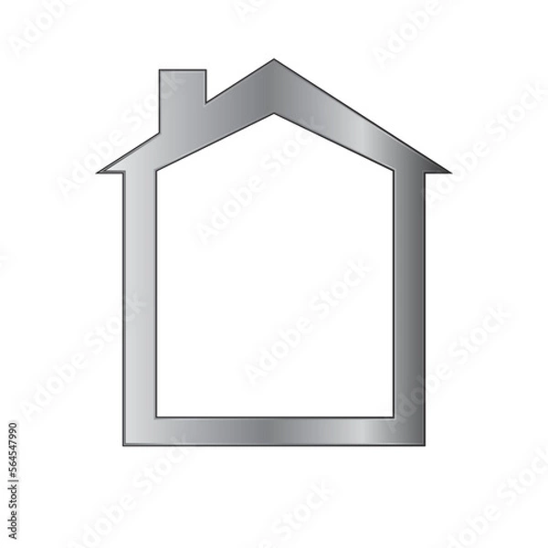 Fototapeta Grey house icon isolated on a white background